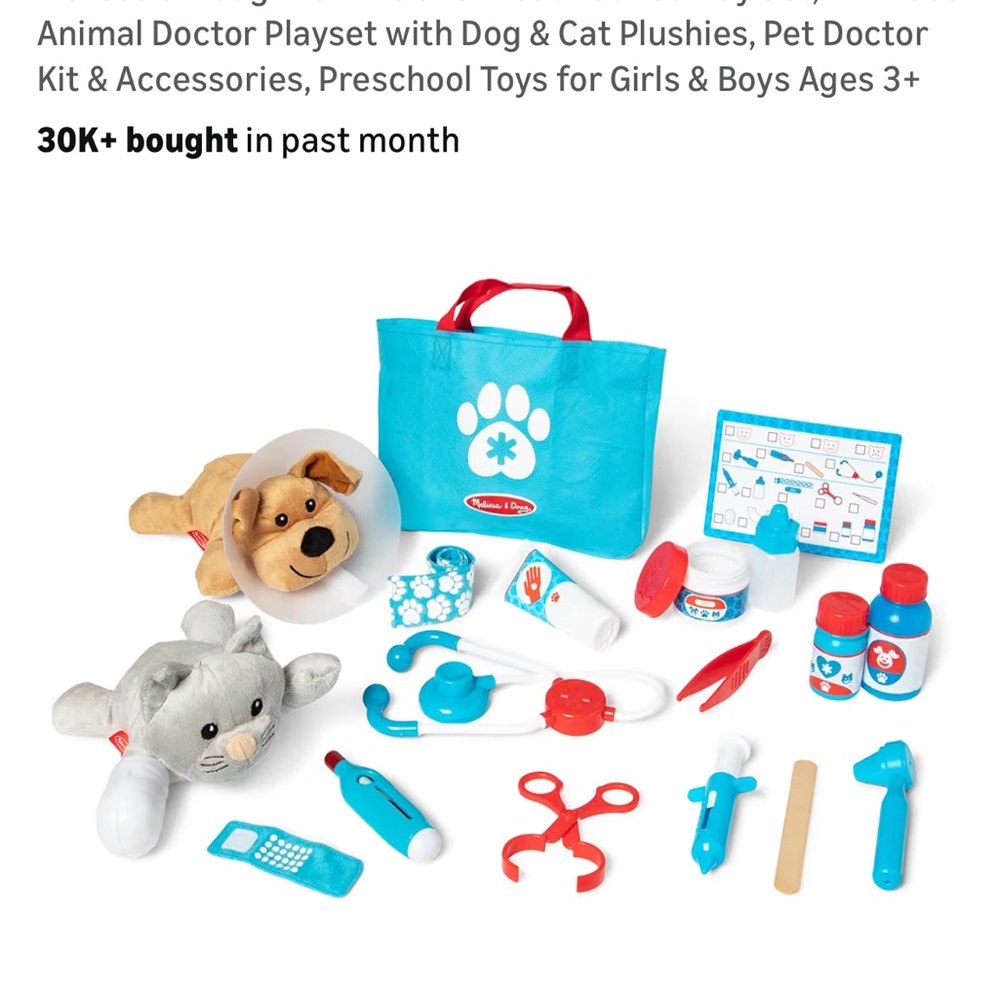 Melissa & Doug Animal Doctor Kit with Red and Blue Accents